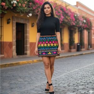 RAGA Anthropology Colorful Patterned Women's Skirt sz M nwt,#18